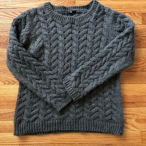 H&M Charcoal Cable Knit Crewneck Sweater